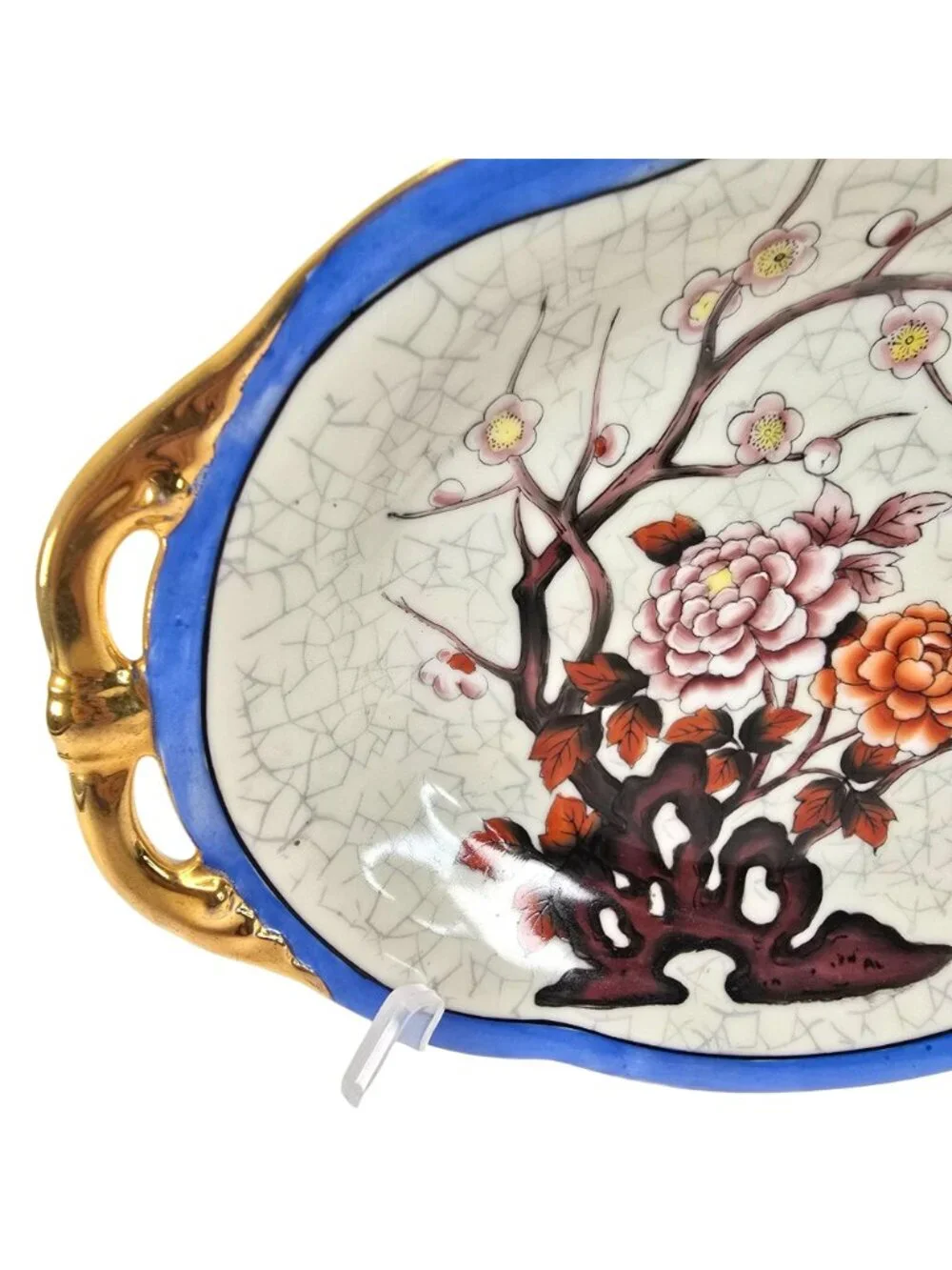 Noritake Morimura Oval Plate Hand Painted Porcelain Tray Floral Design JE296